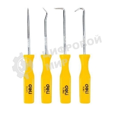 Набор крючков для слесарных работ 4шт Deli DL3104 (шило, крючки изогнутый, 45, 90, пластиковая рукоятка)