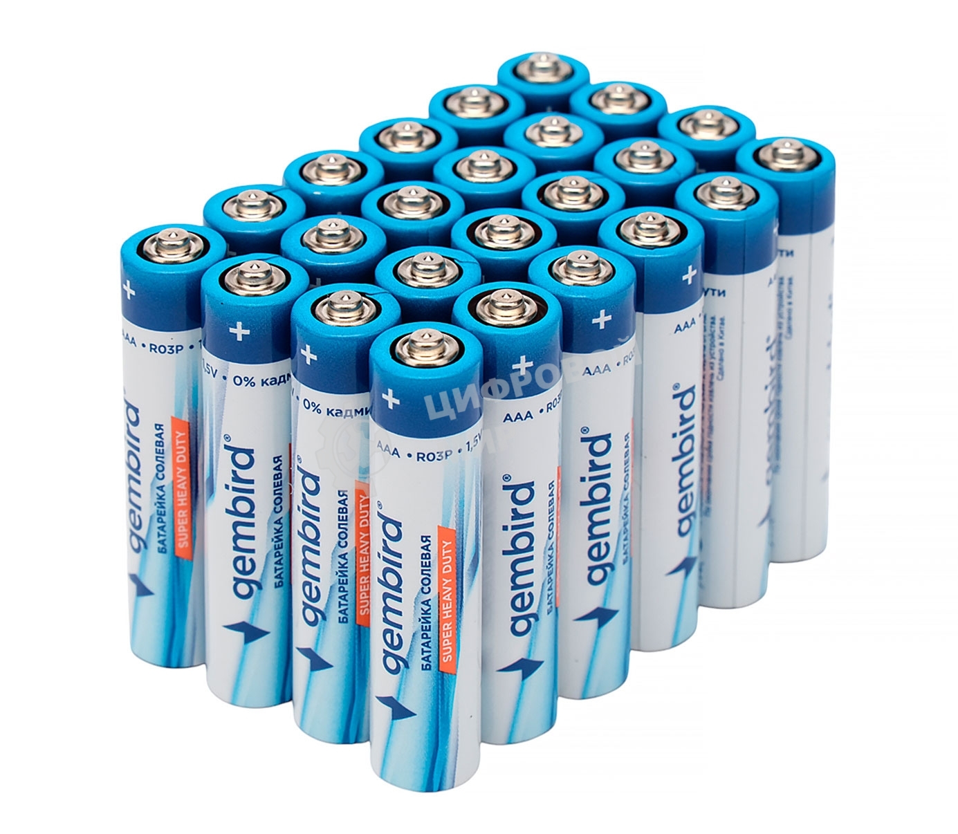 Батарейки солевые Gembird GB-R03P-24B, тип AAA, 24шт, коробка
