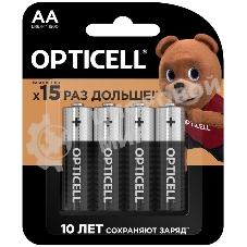 Элемент питания алкалиновый AA/LR6 (блист. 4шт) Basic Opticell 5051001