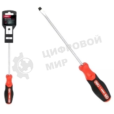 Отвертка шлицевая Deli DL3448 SL6x125мм сталь S2, матовый стержень, двухкомпонентная прорезиненная рукоять