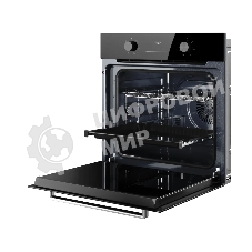 Духовой шкаф Kuppersberg HO 606 X line, High-Tech, 78 л, поворотное управление, дисплей, таймер, 6 режимов, макс. температура 310 градусов, телескопические направляющие (на 1 уровень), цвет черный, цвет фурнитуры нержавеющая сталь