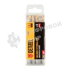 Сверло по металлу Denzel 8 мм, HSS-Tin, Golden Tip, 8 шт.