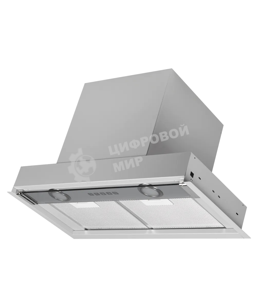 Вытяжка встраиваемая Kuppersberg Francesca 60, ширина 60 см, отвод/рециркуляция, 850 м3/час, электронное кнопочное управление, 3 скорости, светодиодное освещение 2х3,5 Вт, металлический жироулавливающий фильтр, 62 дБ, стальной