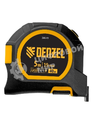 Лазерный дальномер с рулеткой Denzel LT-40, 5м x 19 мм, дальномер 40м, автомат. фиксация