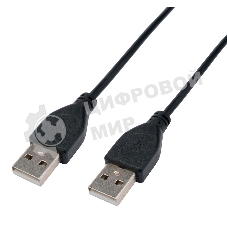 Кабель USB2.0 Cablexpert CC-USB2-AMAM-0.6M, AM/AM, экран, 28/26AWG, медь, Pro, 0.6м, черный, пакет