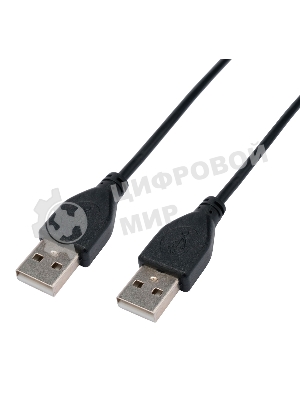 Кабель USB2.0 Cablexpert CC-USB2-AMAM-0.6M, AM/AM, экран, 28/26AWG, медь, Pro, 0.6м, черный, пакет