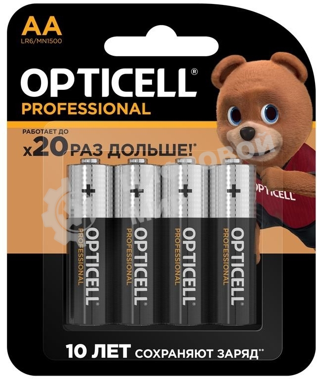 Элемент питания алкалиновый AA/LR6 (блист. 4шт) Professional Opticell 5052001