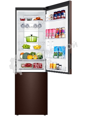 Холодильник Haier C4F740CLBGU1 коричневый двухкамерный 286/115л морозилка снизу, No Frost