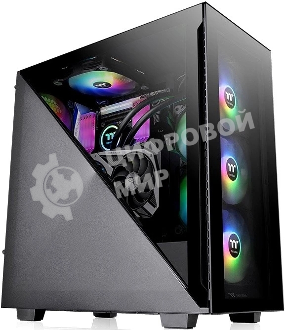 Компьютерный корпус Thermaltake Divider 300 TG ARGb черный без БП ATX 2x120мм 2xUSB 3.0 audio front door bott PSU