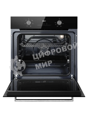 Духовой шкаф Kuppersberg HO 606 X line, High-Tech, 78 л, поворотное управление, дисплей, таймер, 6 режимов, макс. температура 310 градусов, телескопические направляющие (на 1 уровень), цвет черный, цвет фурнитуры нержавеющая сталь