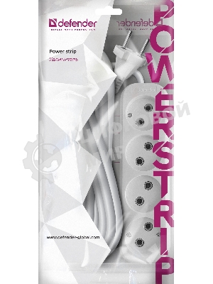 Удлинитель без заземления Defender B240 10 А, 7 м, без заземления