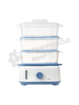 Пароварка электрическая Centek CT-1462 9л 1050Вт, таймер 60 мин, 3 контейнера, чаша для риса, резервуар 1,5л.