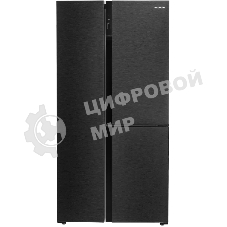 Холодильник Hyundai CS5073FV графит трехкамерный инвертер 292/167л морозилка сбоку, No Frost, Side by Side