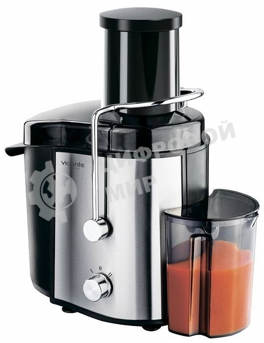 Соковыжималка Viconte VC-5001 серебристый/чёрный, центробежная, 1200 Вт, 750 мл, механическое