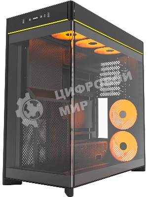 Компьютерный корпус Montech HS02 PRO черный без БП ATX 4x140мм 2xUSB 3.0 audio bott PSU