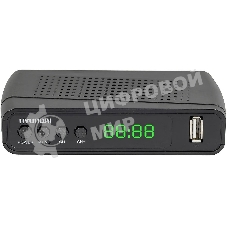 Приставка для цифрового ТВ Hyundai H-DVB520 черный, DVB-T2, DVB-T, DVB-C, HDMI, USB 2.0 х2
