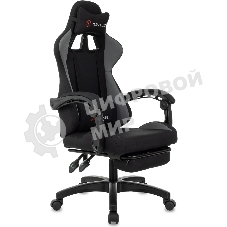 Кресло Zombie Shadow черный/серый, ткань, подставка для ног