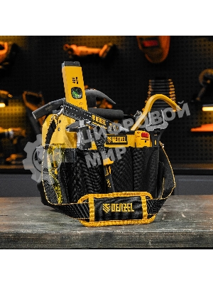 Переноска для инструмента Denzel 260х240х300 мм, 22 кармана, наплечный ремень