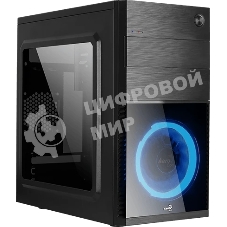 Компьютерный корпус Aerocool/Formula Cs-105 Blue (mATX, без БП, 1x USB3.0, 1x USB2.0, 1x 12cm blue LED front fan)