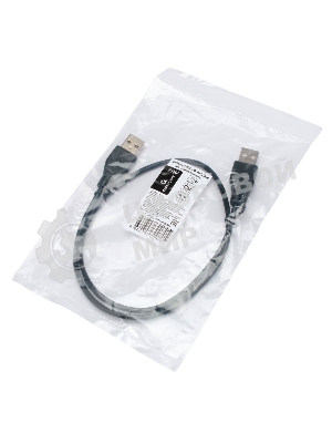 Кабель USB2.0 Cablexpert CC-USB2-AMAM-0.6M, AM/AM, экран, 28/26AWG, медь, Pro, 0.6м, черный, пакет