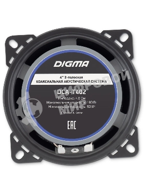 Колонки автомобильные Digma DCA-T402 180Вт 86дБ 4Ом 10см (4дюйм) (ком.:2кол.) коаксиальные двухполосные
