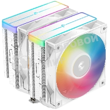 Кулер для процессора DEEPCOOL AG620 WH ARGb V2 LGA20XX/1700/1200/115X/AM5/AM4 (9шт/кор, TDP 260W, PWM, ARGb DUAL Fan 120мм, 6 тепл. трубок, белый) RET