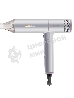 Фен Aresa AR-3230 серебристый, 1250 Вт, компактный