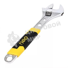 Разводной ключ Deli DL30112 150мм, обрезиненная ручка, диапазон захвата 0-36мм