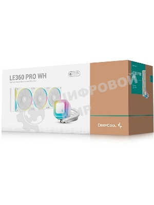 Система жидкостного охлаждения Deepcool LE360 PRO Wh ARGb Soc-AM5/AM4/1200/1700/1851 белый 4-pin 19-33dB Al 300W 1817gr Ret (R-LE360PRO-WHAMMC-G-1)