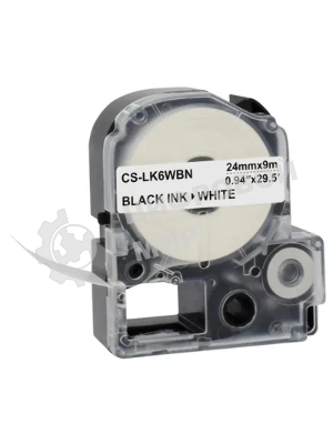 Картридж ленточный Cactus CS-LK6WBN черный, 24мм, 9м для Epson LW700/LW600P/LW1000P/Z700/Z900