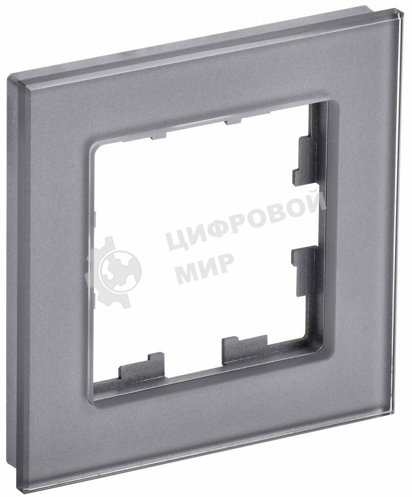 Рамка 1-местная IEK BRITE РУ-1-2-БрСе стекло серый