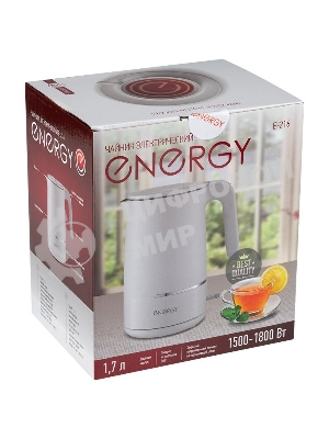 Чайник Energy E-216 1.7 л, белый, двойной корпус (164156)