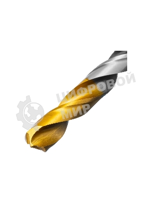 Сверло спиральное по металлу Denzel 10 x 133мм, Р6М5, Golden Tip, многогранная заточка