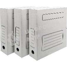 Короб архивный Silwerhof микрогофрокартон корешок 75мм A4 белый (упак.:3шт)