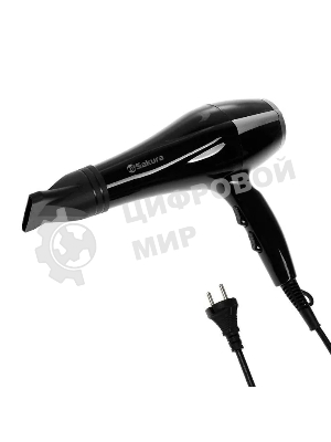 Фен SAKURA SA-4046BK черный/серебро, 1600 Вт