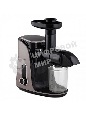 Соковыжималка BQ J2001 чёрный/серебристый, шнековая горизонтальная, 150 Вт, 450 мл, электронное, реверс