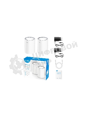 Бесшовный Mesh роутер Cudy M3000(2-PACK) AX3000 10/100/1000/2500BASE-T, белый (упак.:2шт)