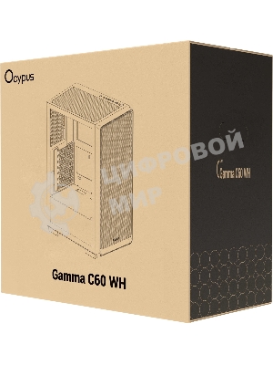 Компьютерный корпус Ocypus Gamma C60 WH ATX/win/white/no PSU/Tempered Glass