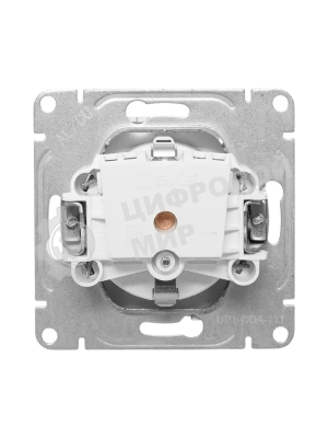 Механизм розетки EKF UP1-SOA-111 16А, с заземлением, со шторками, алюминий Эпика