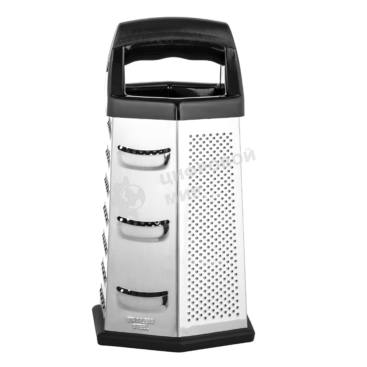 Терка LARA LR07-53 6 поверхностей, высота 23 см, нерж. сталь, нескользящее основание, ручка