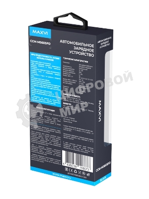 Автомобильное зарядное устройство Maxvi CCM-MS605PD 66W 6A (2xType-C, QC3.0 PD3.0) черный