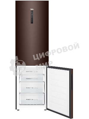 Холодильник Haier C4F740CLBGU1 коричневый двухкамерный 286/115л морозилка снизу, No Frost