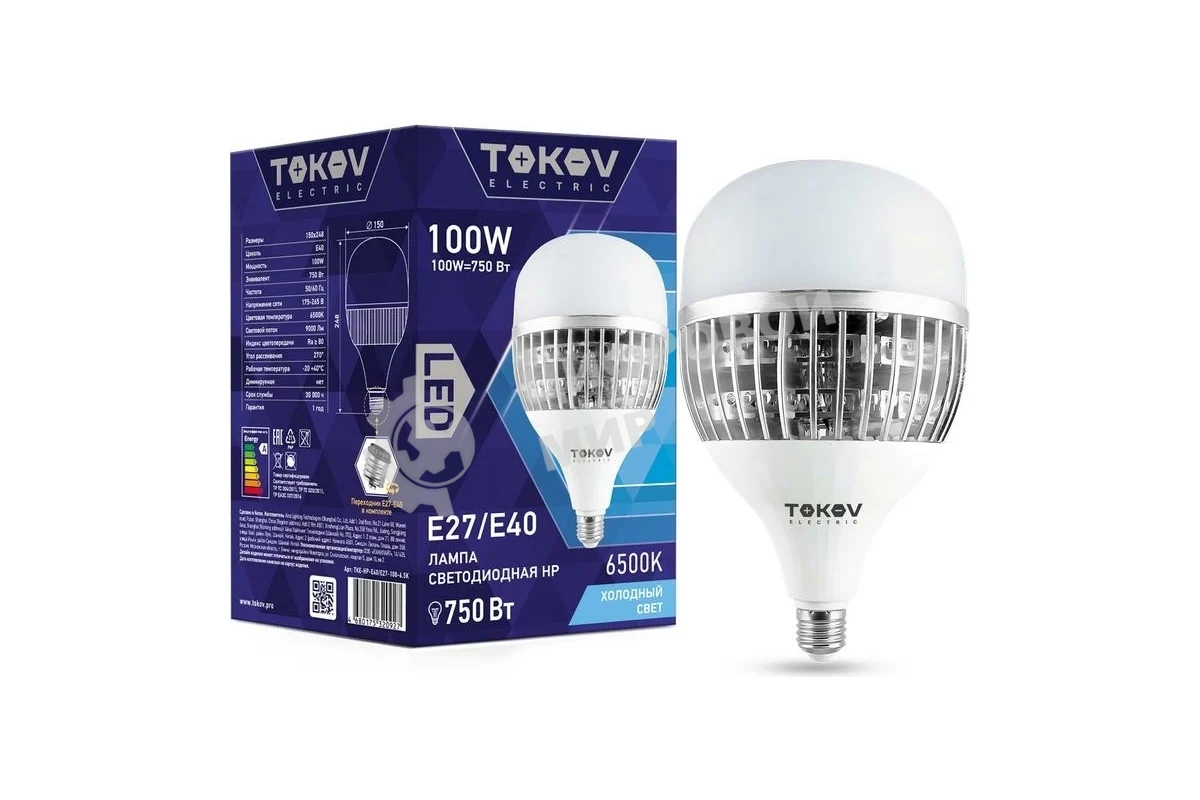 Лампа светодиодная TOKOV ELECTRIC 100Вт HP 6500К E40/Е27 176-264В