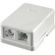 Розетка RJ-11 Двухпортовая, 2х6р4с