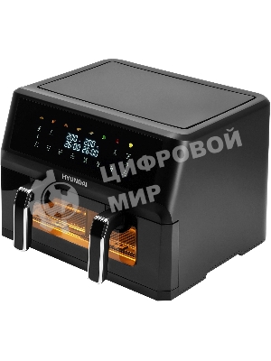 Аэрогриль Hyundai HYF-9089 черный, 2400 Вт, 11 л, сенсор, 9 программ