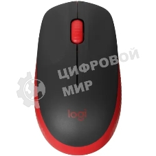 Мышь беспроводная Logitech M190 черный/красный, 1000 dpi, радиоканал, USB, кнопки - 3