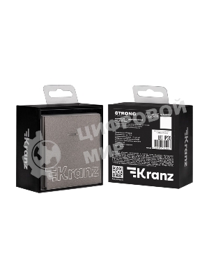 Выключатель Kranz STRONG 1 кл с подсветкой 10А с/у графит