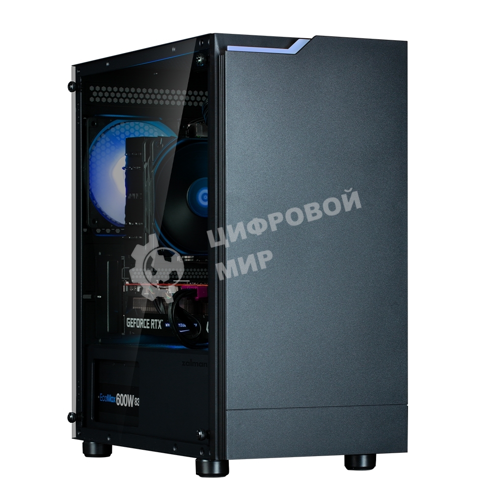 Компьютерный корпус ZALMAN T4 PLUS, MATX, черный, WINDOW, 1 x Combo (3.5'' or 2.5''), 1x3.5'', 2x2.5