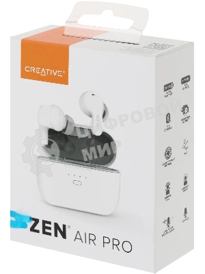 Наушники TWS Creative Zen Air Pro белый, внутриканальные, Bluetooth, активное шумоподавление, до 9 ч
