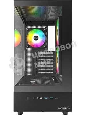 Компьютерный корпус Montech XR черный без БП ATX 3x120мм 2xUSB3.0 1xUSB3.1 audio bott PSU
